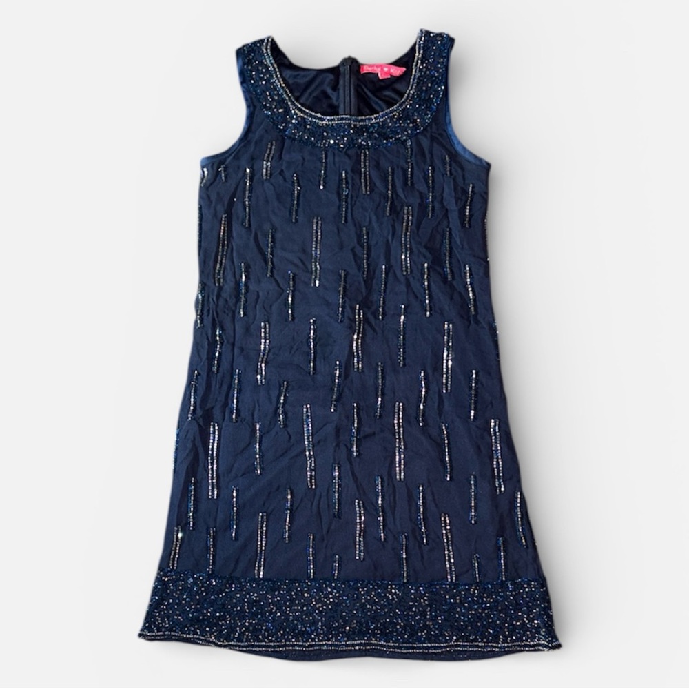 Derhy Kids blue sleeveless girls sequins beaded dress